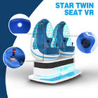 İki Koltuklu Hareketli Sandalye Sinema 9D Sanal Gerçeklik Oyun Makinesi Beyaz Renkli Mavi