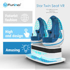 Mavi + Beyaz 9D VR Simülatörü 3D Deepoon E3 Gözlüklü 2 Koltuk