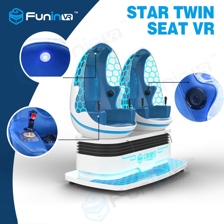 Mavi Renk Sikke Kumandalı İki Yumurta 9D VR Sinema / VR Bölge Oyun Alanı Arcade VR Kask Oyunu Simülatörü