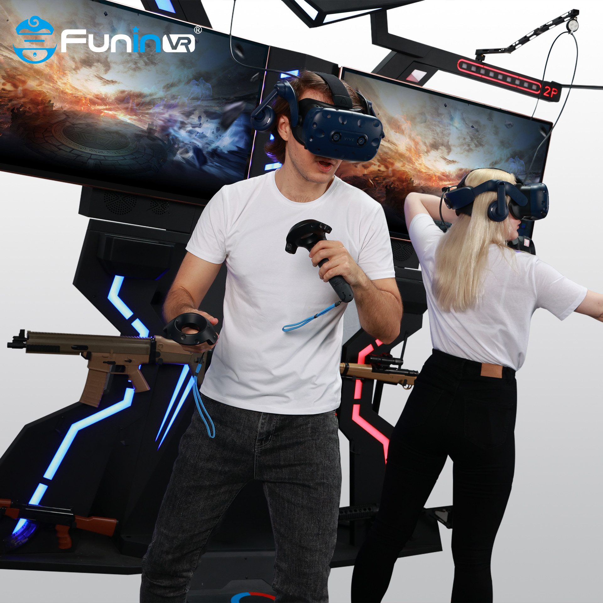 2 oyuncu VR FPS Atıcılık VR simülatörü kule savunma VR oyunu Satılık