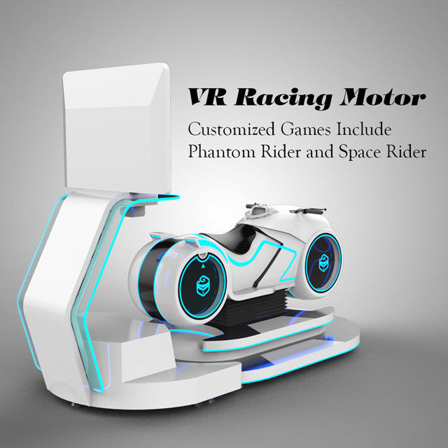 220 V beyaz renk multiplayer göz alıcı görünüm Araba Sürüş Vr Simülatörü Deepon ile Motosiklet Yarışı