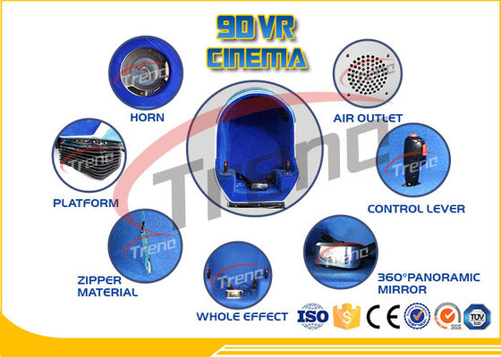 Siyah Mini Dinamik 9D Sanal Gerçeklik Simülatörü, 1080P HD Ücretsiz Vizyon 9D Eylem Sineması