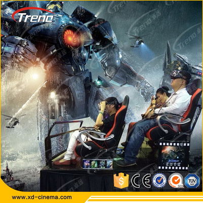 Siyah Sanal Gerçeklik 5D Mobil Sinema, 5D Dinamik Hidrolik Koltuklarla Tiyatro Taşınması