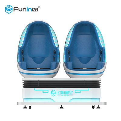 Mavi Ve Beyaz VR 9D Yumurta Sandalye İkiz Koltuk Arcade Makinesi 2 Çocuk Parkı İçin Koltuklar