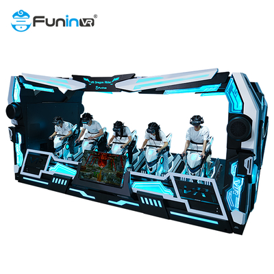Eğlence 9D VR Ejderha Binicisi 5 Koltuklu Simülatör Dinamik Aşırı Tema Platformunda