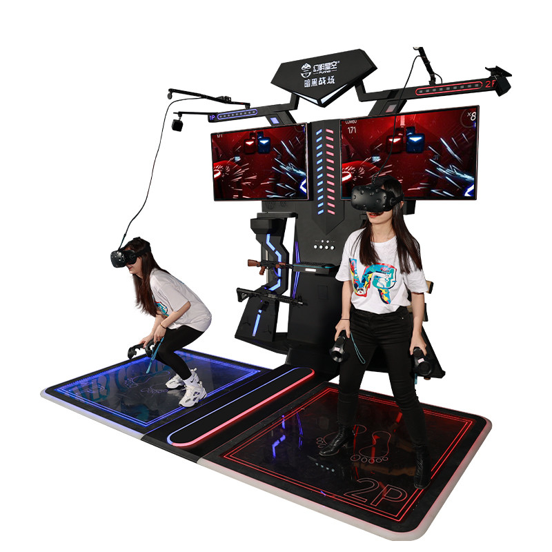 2 Kişilik VR Tema Parkı Arcade Oyun Makinesi Video Oyunları 9 Boyutlu Sanal Gerçeklik Bölgesi